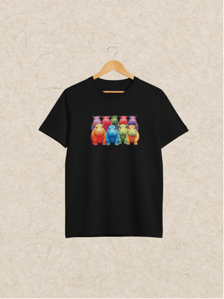 Camiseta Hipopótamos Arcoíris - Chicos de Falda