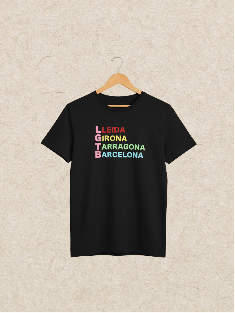 Camiseta LGTB - Lleida Girona Tarragona Barcelona - Chicos de Falda