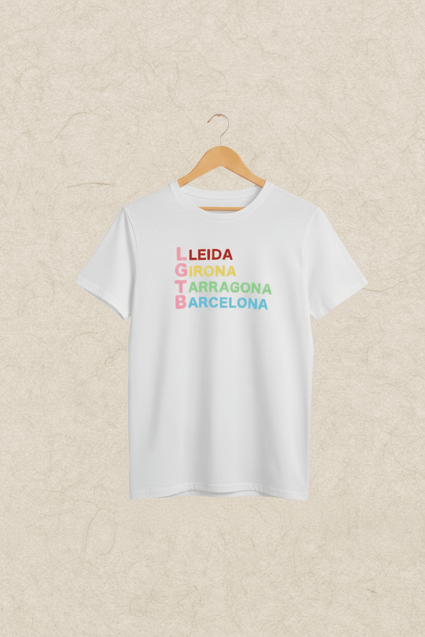 Camiseta LGTB - Lleida Girona Tarragona Barcelona - Chicos de Falda