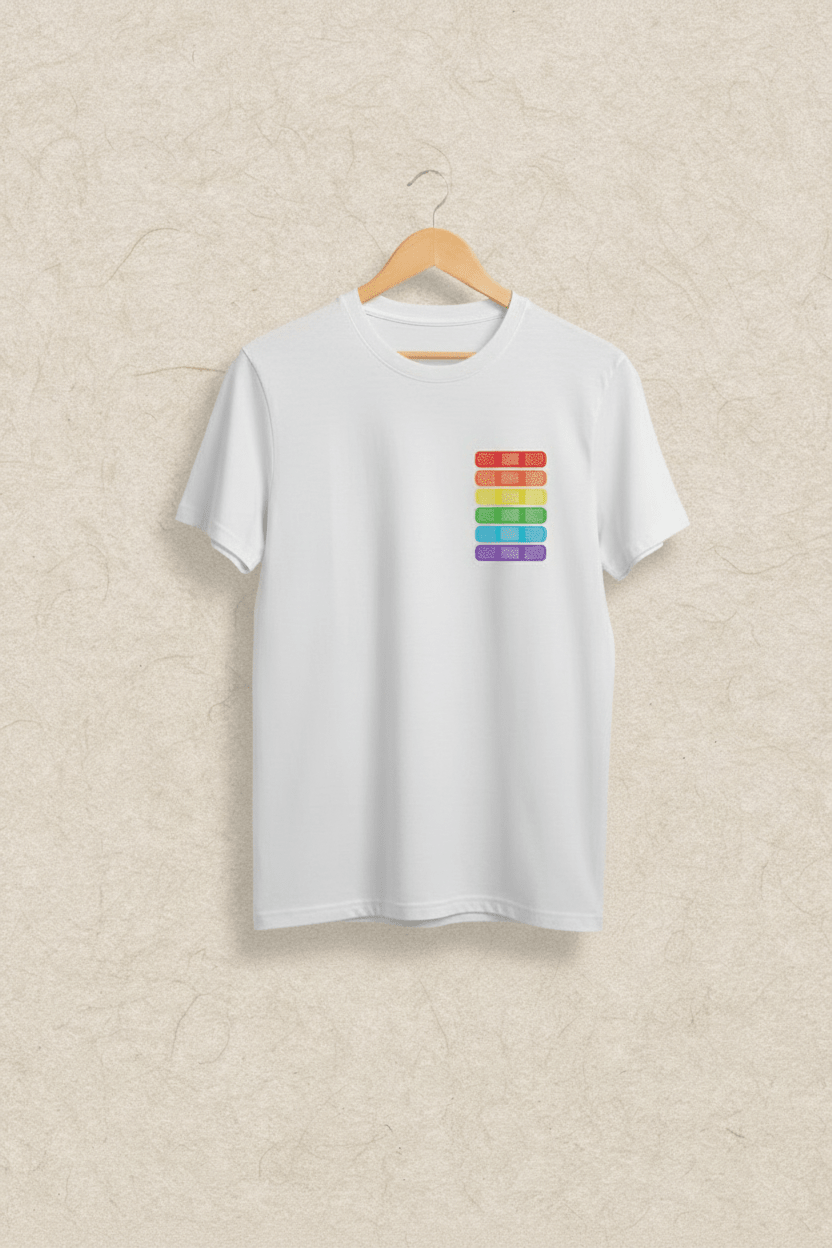 Camiseta Tiritas Arcoíris - Chicos de Falda